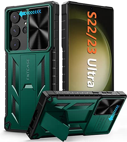 Fntcase For Samsung Galaxy S23 Ultra Case: S22 Ultra Military Grade Shockproof Protection Mobile Case With Kickstand & Matte Tex