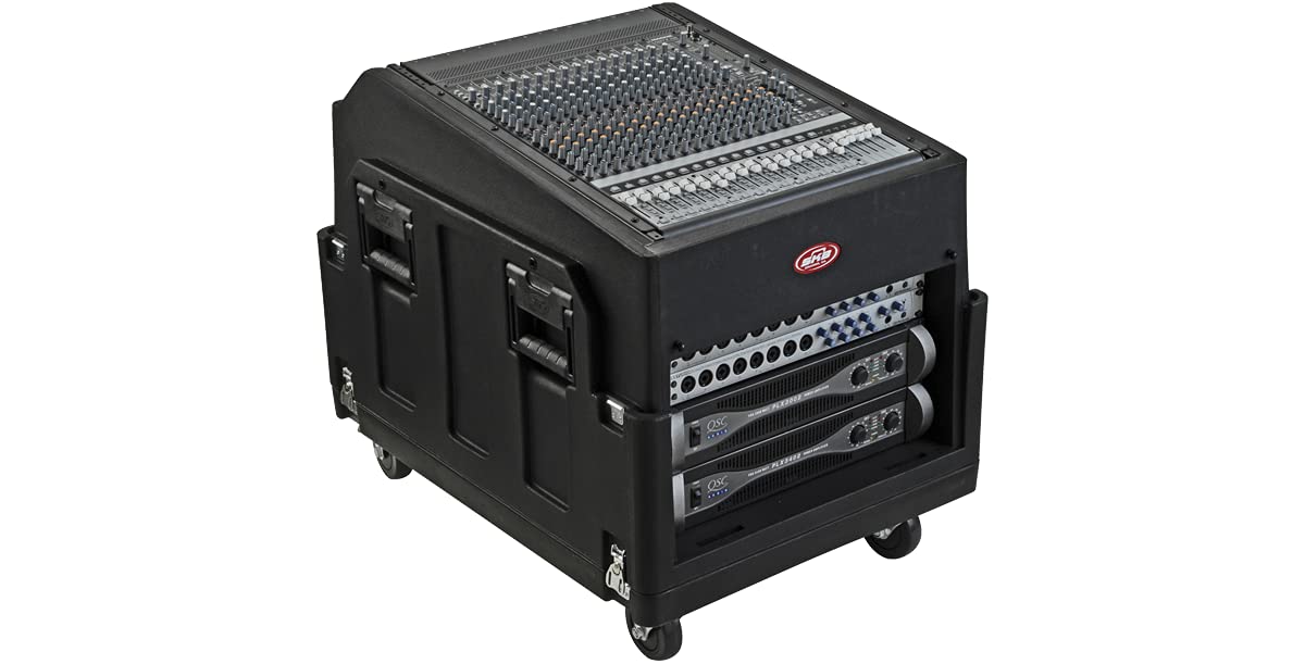 Skb Mighty Gig Rig With 14U Top 6U Front Rack, Built In Pedestal, Optional Rear Rack Rails