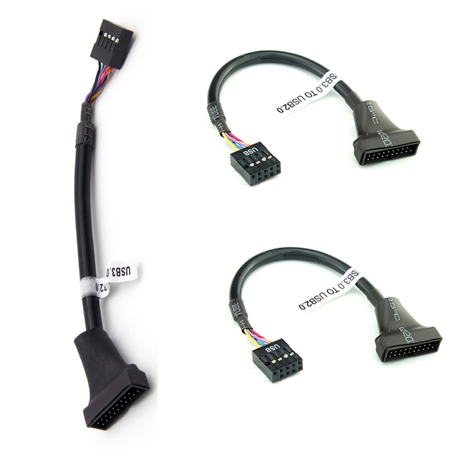Thtrht 3 Pack Usb 3.0 Header To Usb 2.0 Motherboard Adapter 19 Pin To 9 Pin Connector Cable Front Panel Usb3.0 To 2.0 Converter