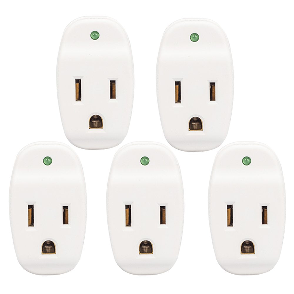 Kmc Surge Tap Mini 5 Pack, 1 Outlet Grounded Surge Protector Adapter, 640 Joules, Power Plug Adapter