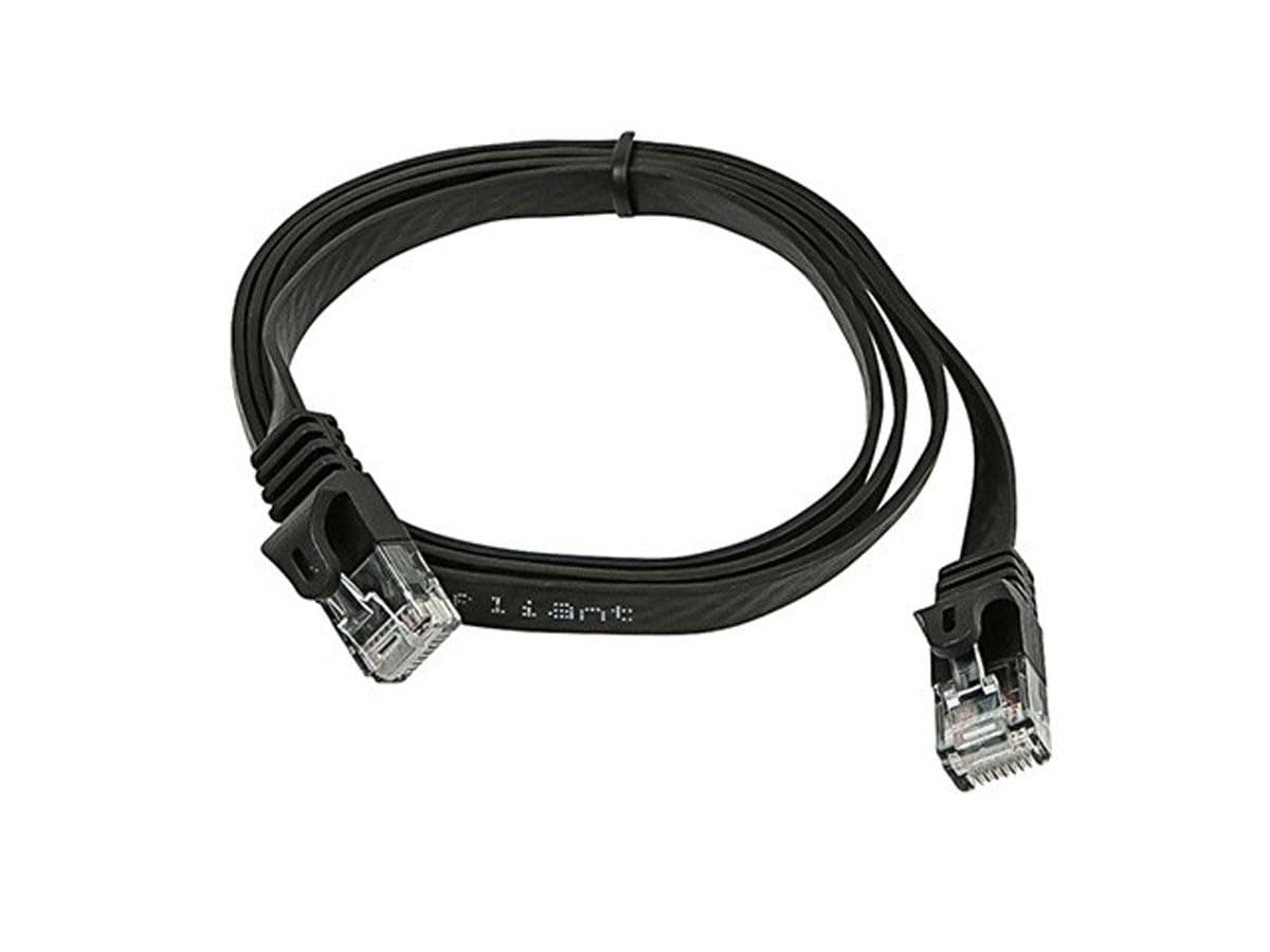 Monoprice Cat5E 3Ft Black Flat Patch Cable Utp 30Awg 350Mhz Pure Bare Copper Snagless Rj45 Flexboot Series Ethernet Cable