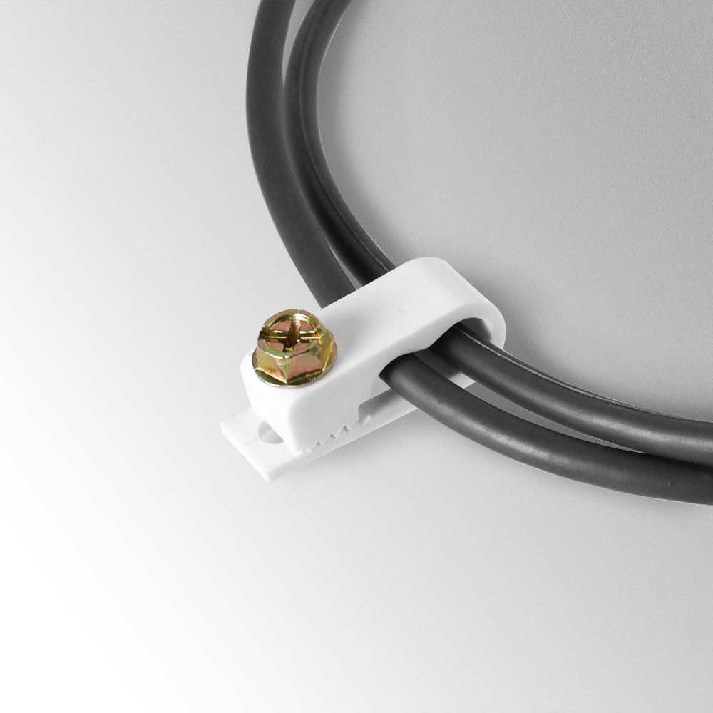 Skywalker Dual Cable Flexible Screw Clips (Pack Of 100 / White)