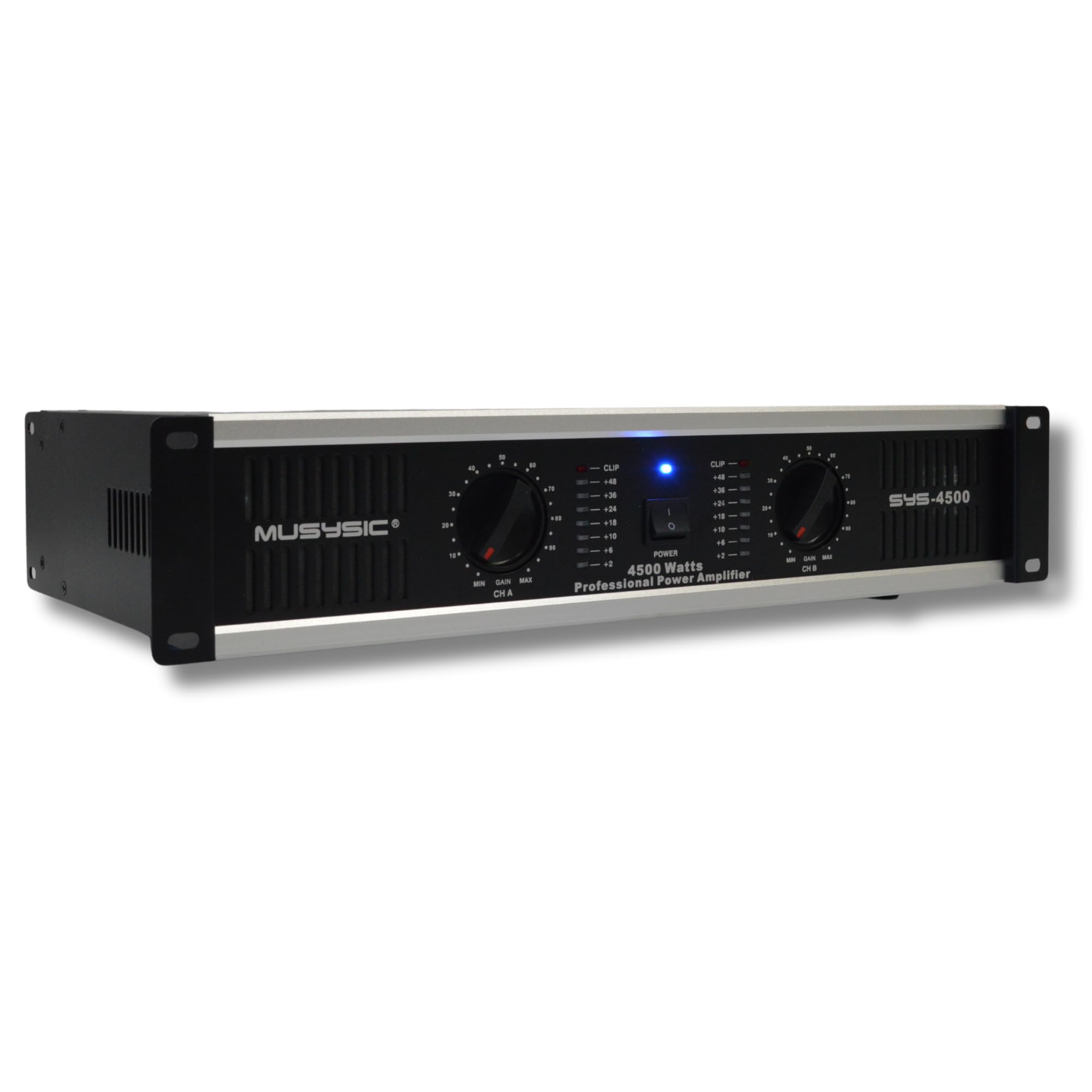 Musysic 2 Channel Power Amplifier Distortion Free And Clear Sound   Professional 2U Chassis Rack Mount Amplifiers For Djs/Expert