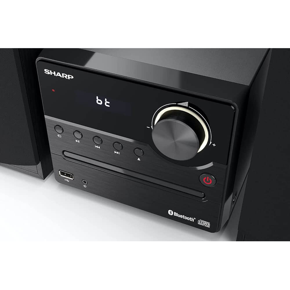 Sharp Xl B512 Micro Component Wireless Bluetooth Audio Streaming & Cd Player Wood Speaker System + Remote, Usb Port, Mp3 Playbac