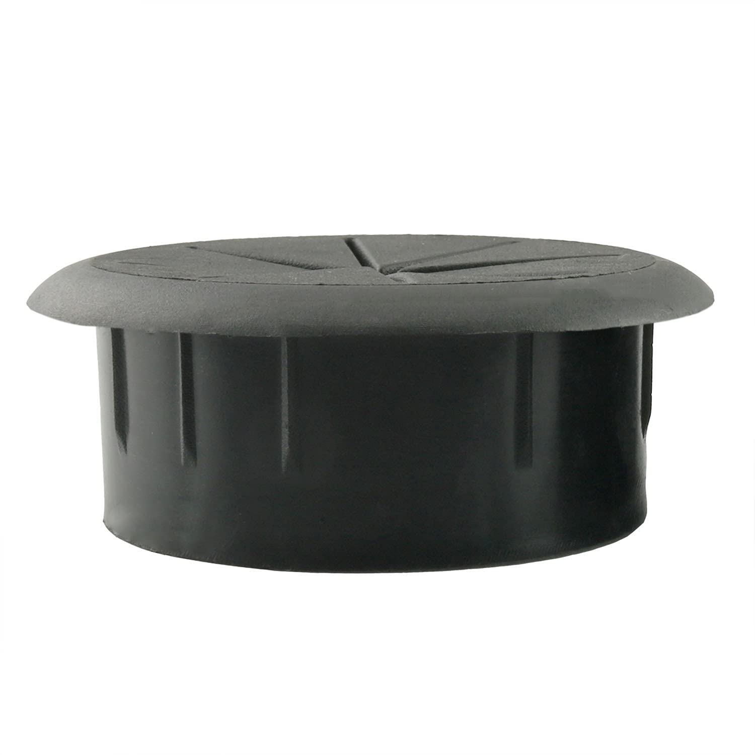 Hjgarden 2Pcs 2 Inch Desk Cord Grommets Wire Cable Hole Cover For Office Furniture 50Mm Eight Petaled Thread Box, Black