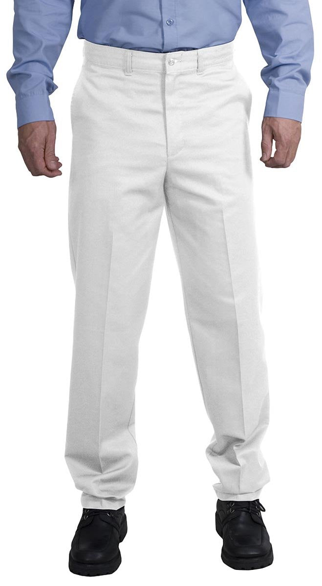 Red Kap Mens Stain Resistant, Flat Front Work Pants, White, 40W X 34L