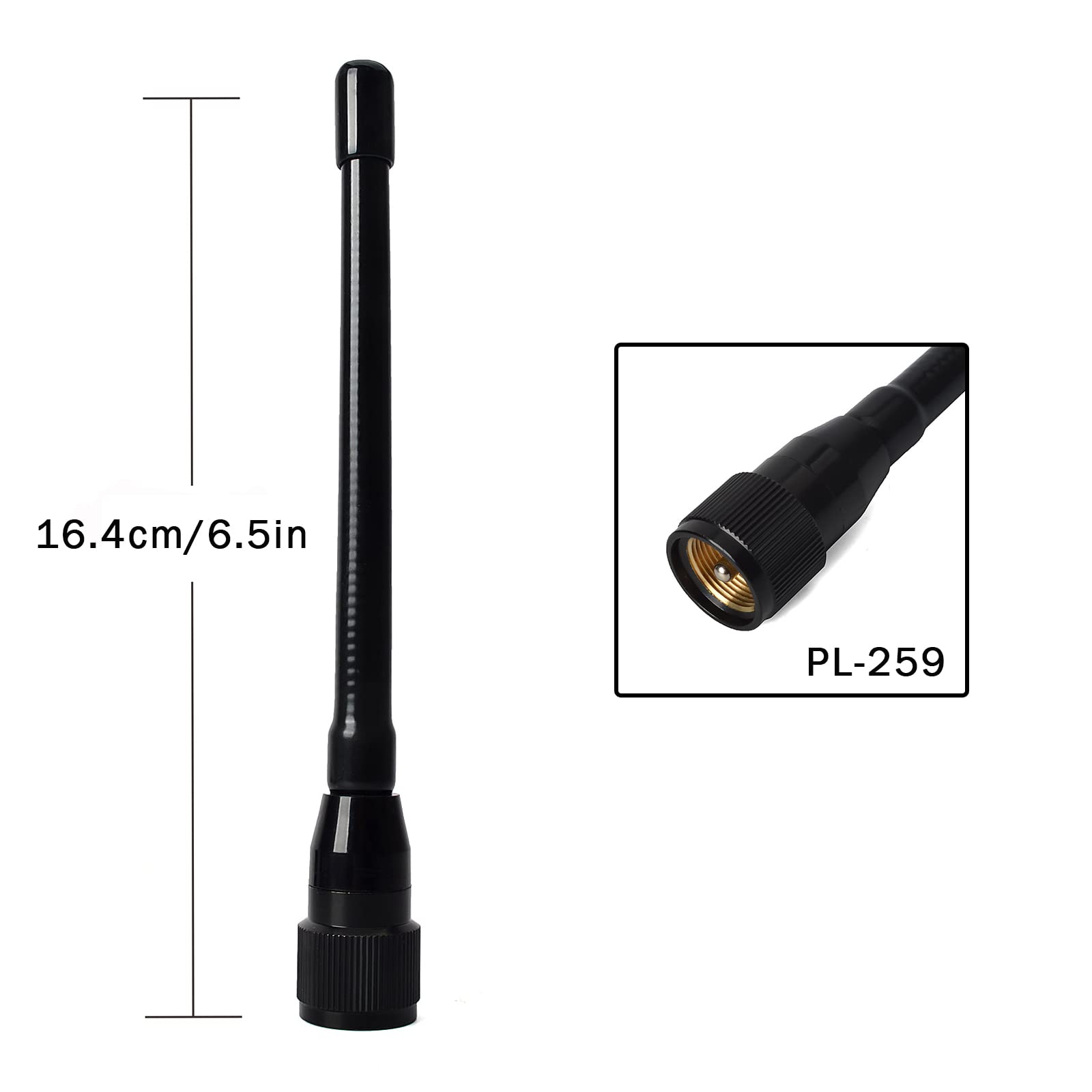 Twayrdio Vhf Marine Antenna 156 163 Mhz 50W 6.5In Stubby Antenna W/16.4Ft So239 To Pl259 Connector Rg58 Coaxial Cable And L Shap