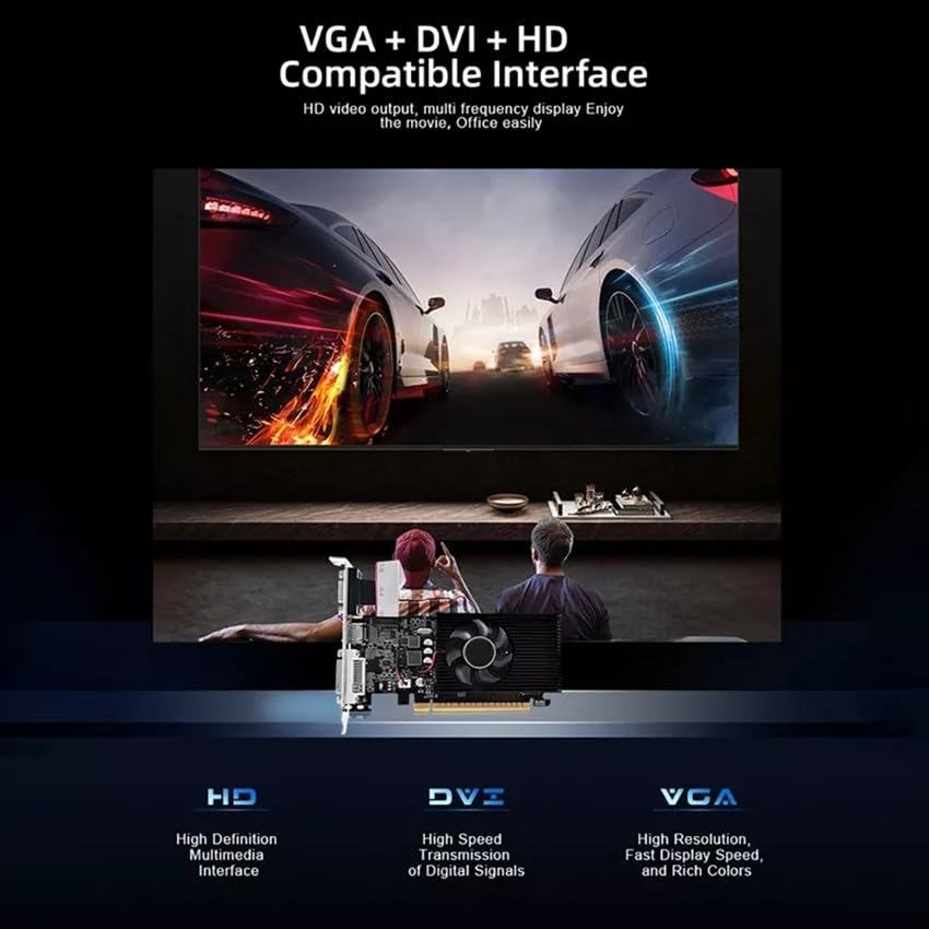 Xuanmo Gt 730 Low Profile Pc 4Gb Graphics Card Ddr3 Directx 11 128 Bit, Vga/Dvi D/Hdmi, Pci Express 2.0 X 16, Nvidia Video Card,