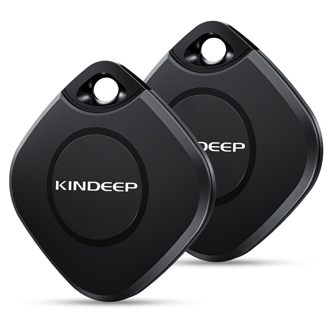 Tracker Air Tag 2 Pack: Smart Key Finder Work with Apple Find My (iOS only), Luggage Tracker for Kids Keys Wallet Bags and Pets,