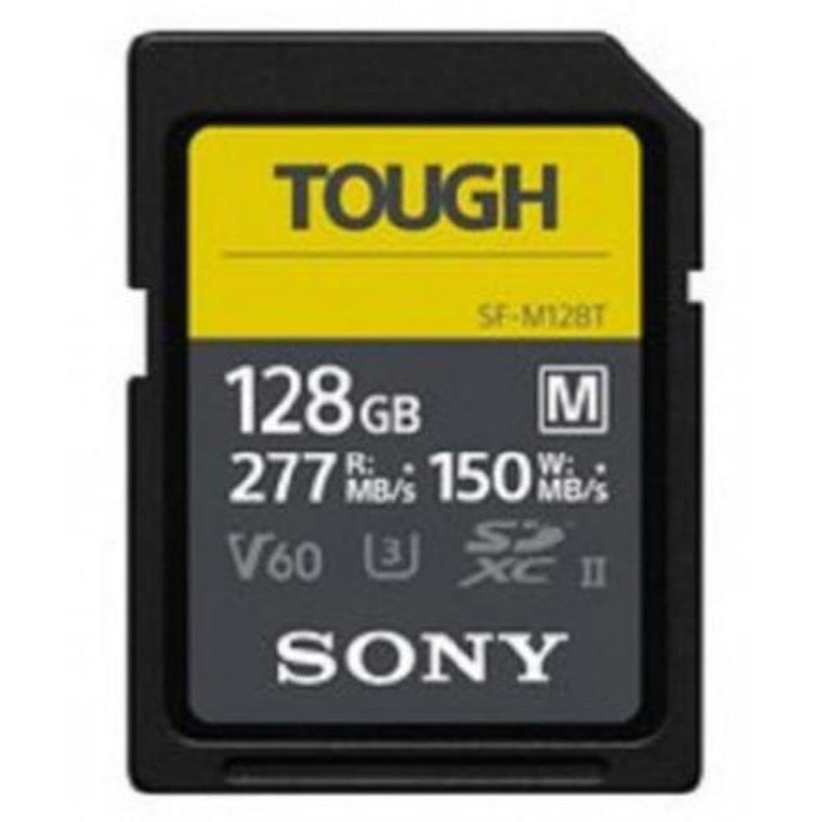 Sony TOUGH M series SDXC UHS II Card 128GB, V60, CL10, U3, Max R277MB/S, W150MB/S (SF M128T/T1)