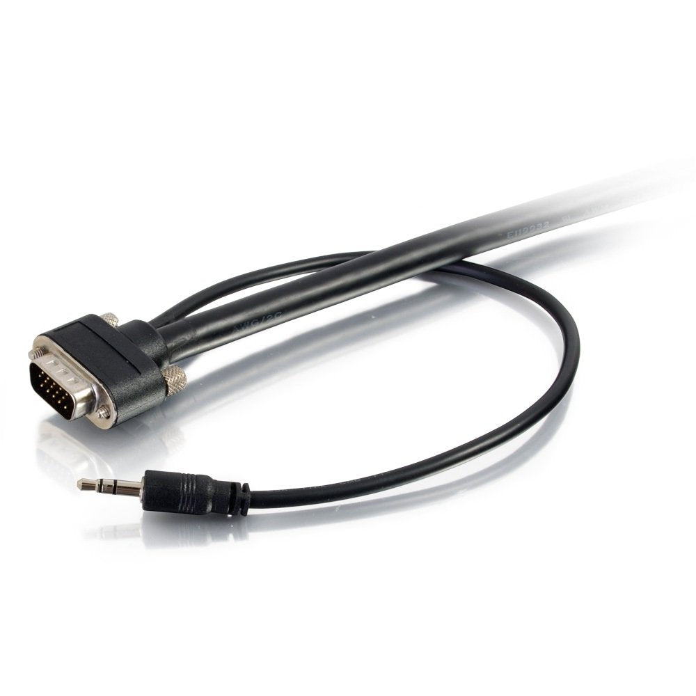 C2G 50228 Select Vga + 3.5Mm Stereo Audio And Video Cable M/M, In Wall Cmg Rated, Black (25 Feet, 7.62 Meters)