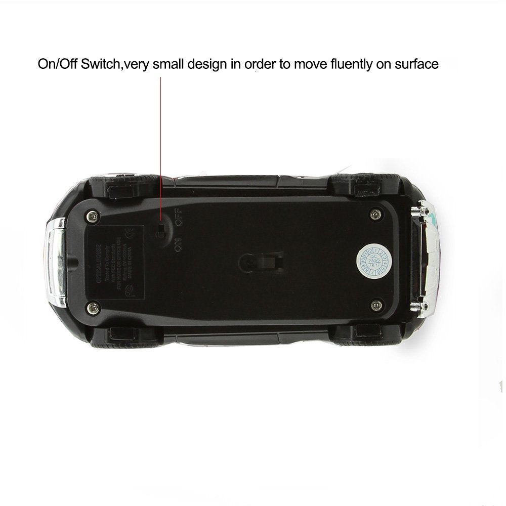 3C Light Car Mouse Wireless 2.4Ghz Cool Sport Suv Car Shape Mouse Optical Mice 1600 Dpi With Usb Receiver Suitable For Pc/Comput