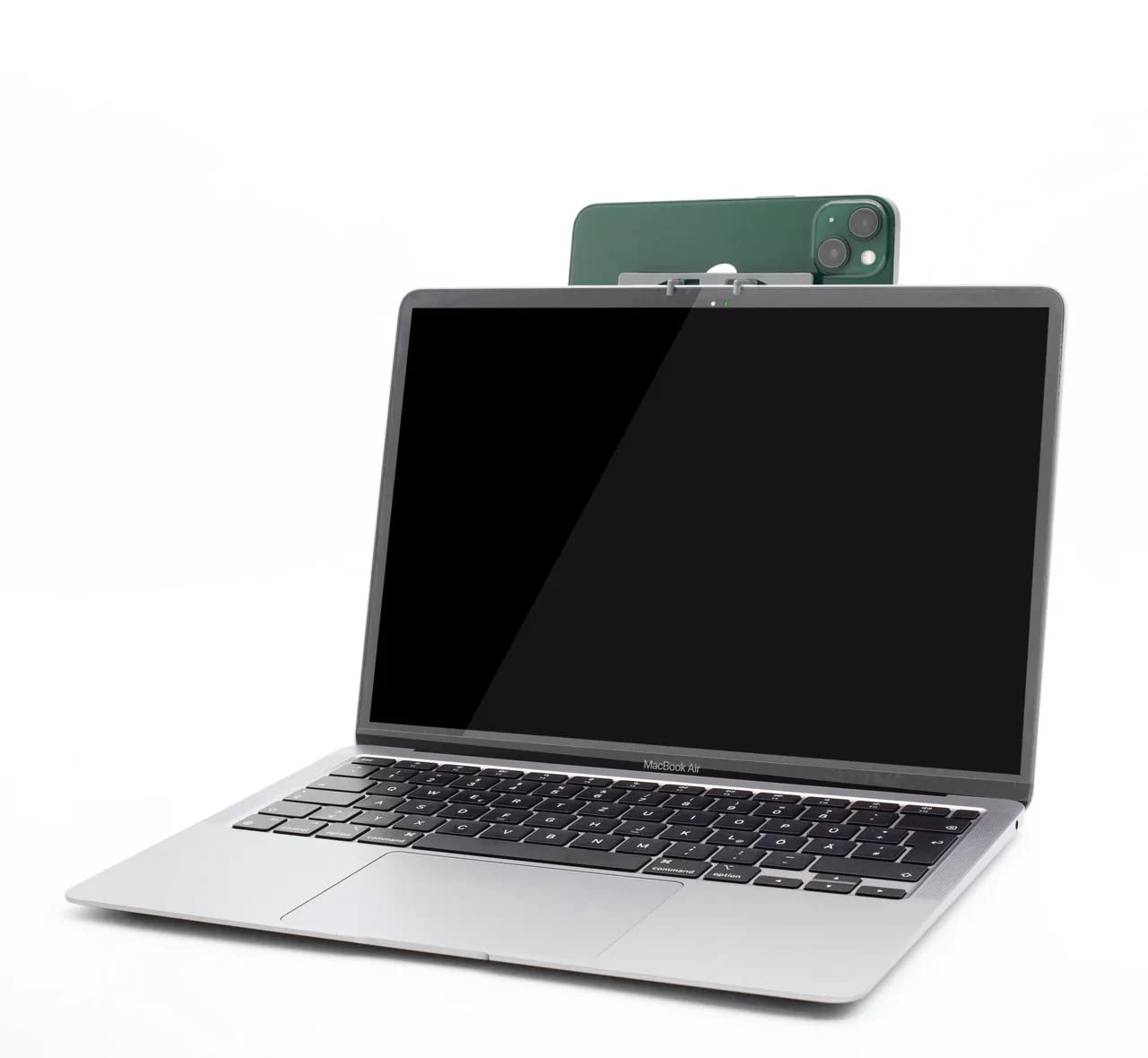 Elephant Card Iphone Holder In Credit Card Size   Continuity Camera Mount   Attach To Apple Laptop   Phone As Webcam (Blue)