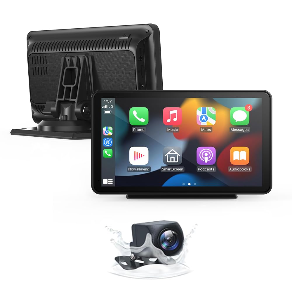 Wireless Carplay Screen For Car 7'' Portable Apple Carplay & Android Auto Car Stereo With Backup Camera, Gps Navigation/Mirror L