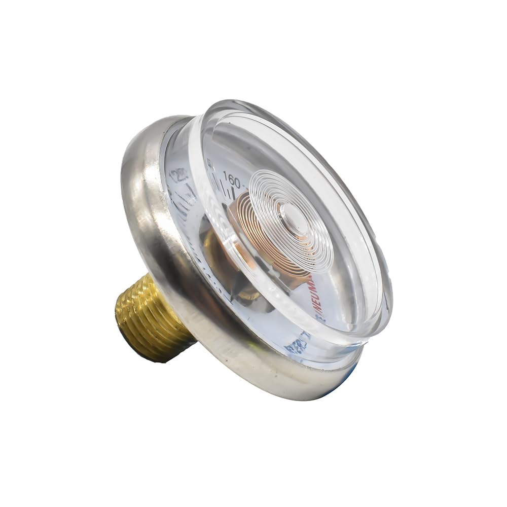 Interstate Pneumatics G2100 160 Pressure Gauge 160 Psi 1.25 Inch Diameter 1/8 Inch Npt Rear Mount