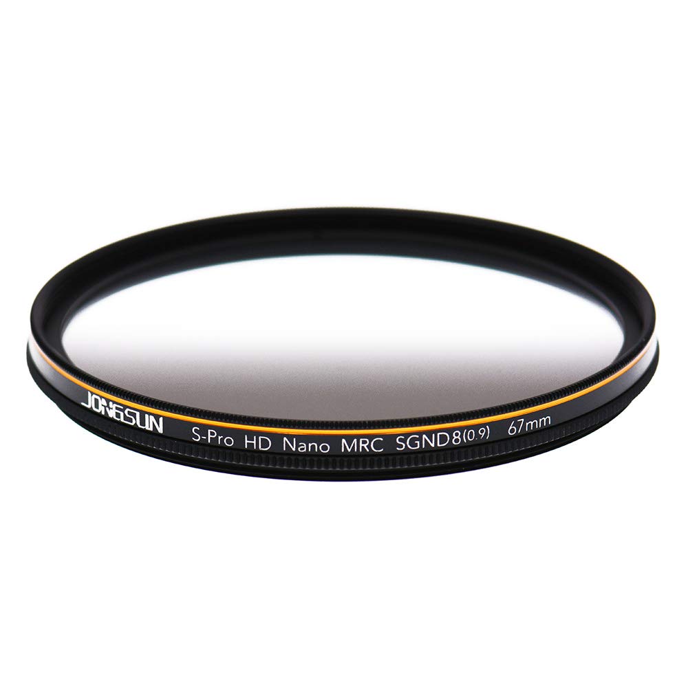 Jongsun 67Mm Nd Filter, Color Graduated Gray Neutral Density Filter, 18 Layer Multi Coated, Optical Glass Schott B270, Csgnd8 (0