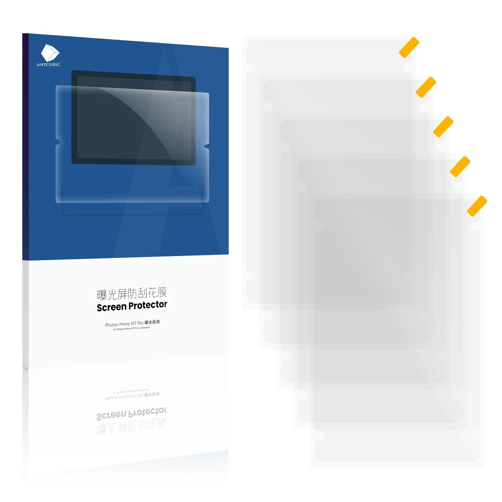 Anycubic Photon Mono 7/Pro 3D Printer Screen Protector,Original Protective Film 5Pcs Compatible With Uv Resin 3D Printers Thickn