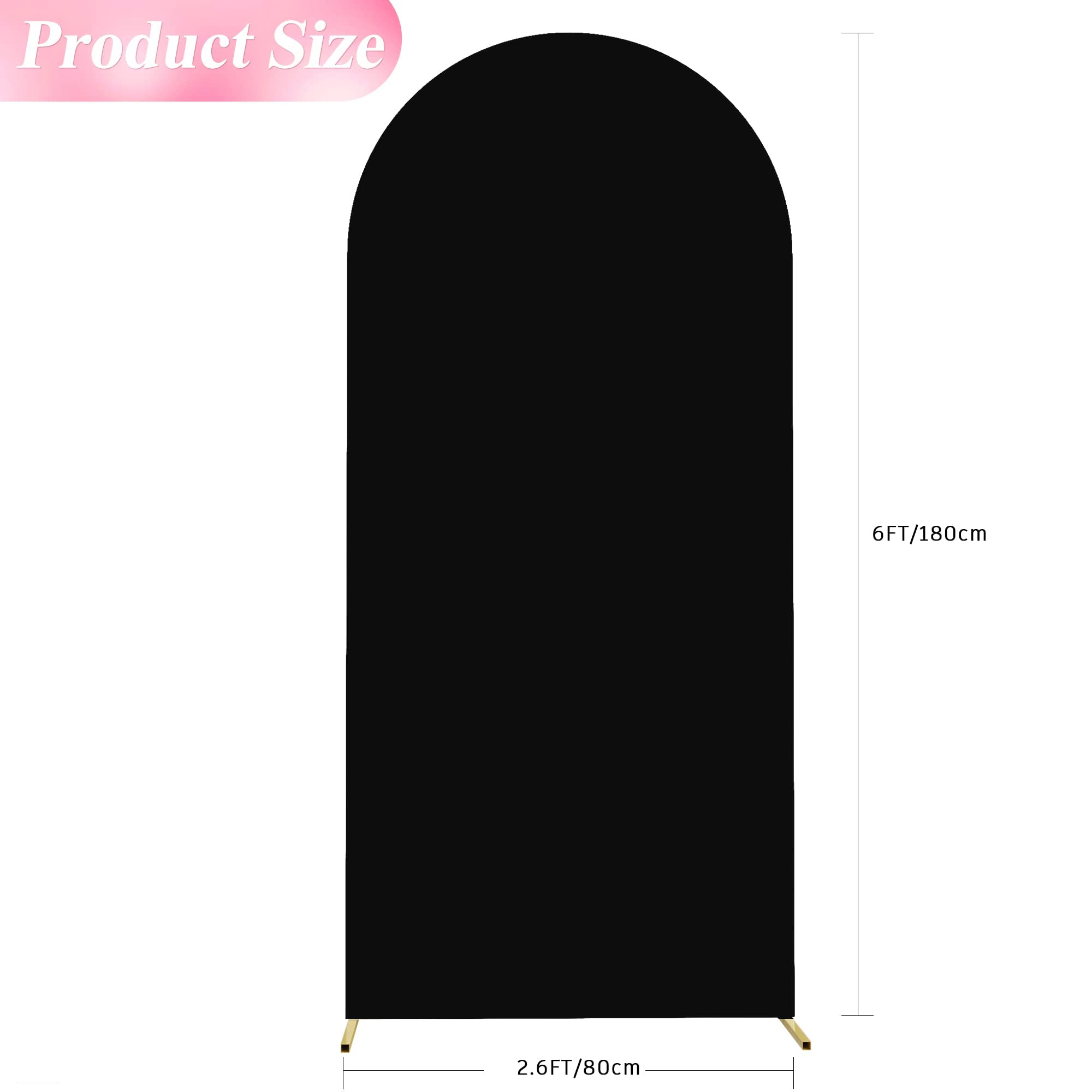 Wokceer 6Ft Wedding Arch Cover Spandex Fitted Wedding Arch Stand Covers Round Top Chiara Arch Backdrop Cover For Birthday Party