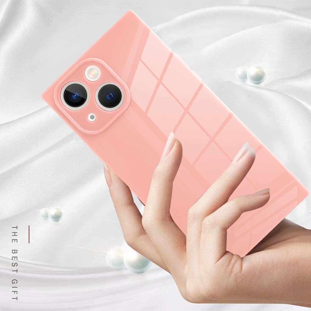Lsl For Iphone 13 Case Square Pink Soft Tpu Bumper Anti Fall Anti Scratch Shockproof 360 Degree Heavy Duty Protective Wireless S