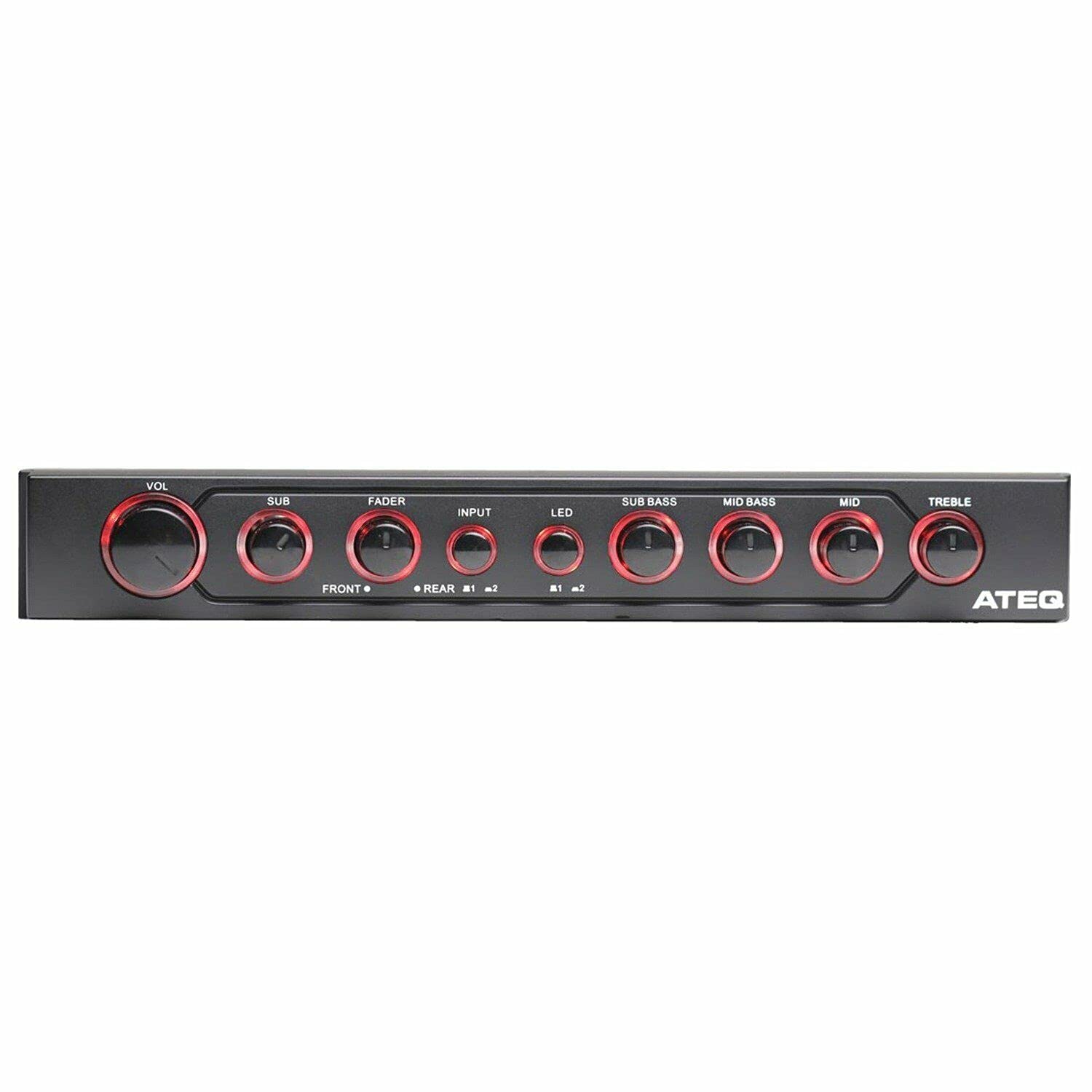 Autotek Ateq709 4 Band Audio Equalizer With Built In 2 Way Crossover, 9 Volts, 1/2 Din, Re Amp Eq With Front/Rear Active Crossov