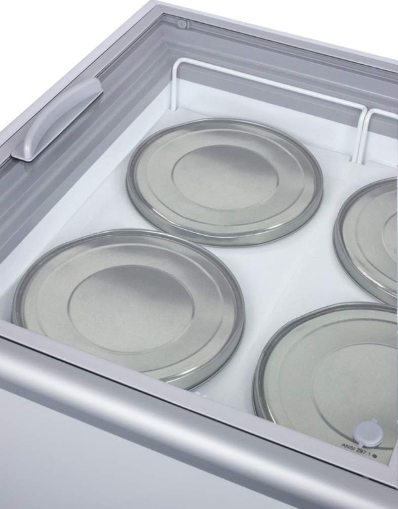 Summit Appliance Nova35Pdc 43 Wide Fully Assembled Commercial Dipping Cabinet With Digital Thermostat, Sneezeguard, Light, Manue