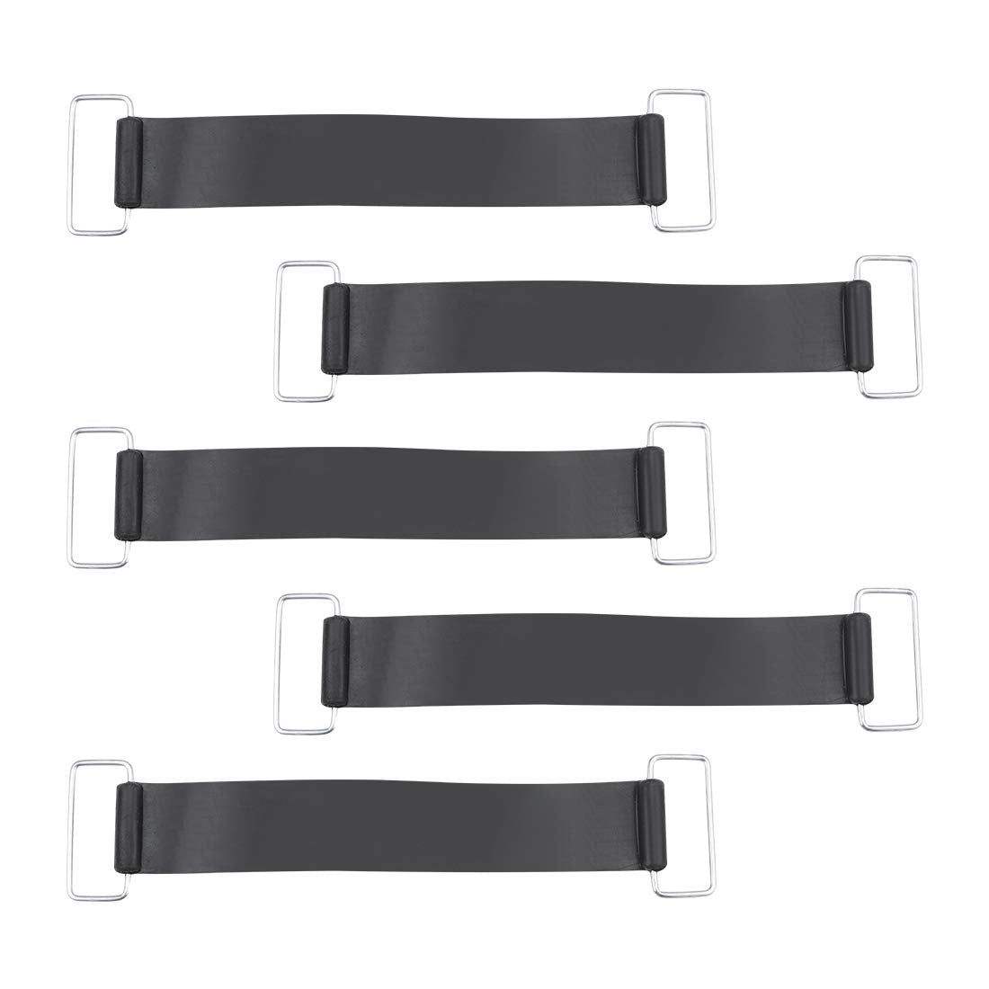 Uxcell Non Slip Battery Straps Rubber Band, 7.1 Inch X 1 Inch, Black 5Pcs