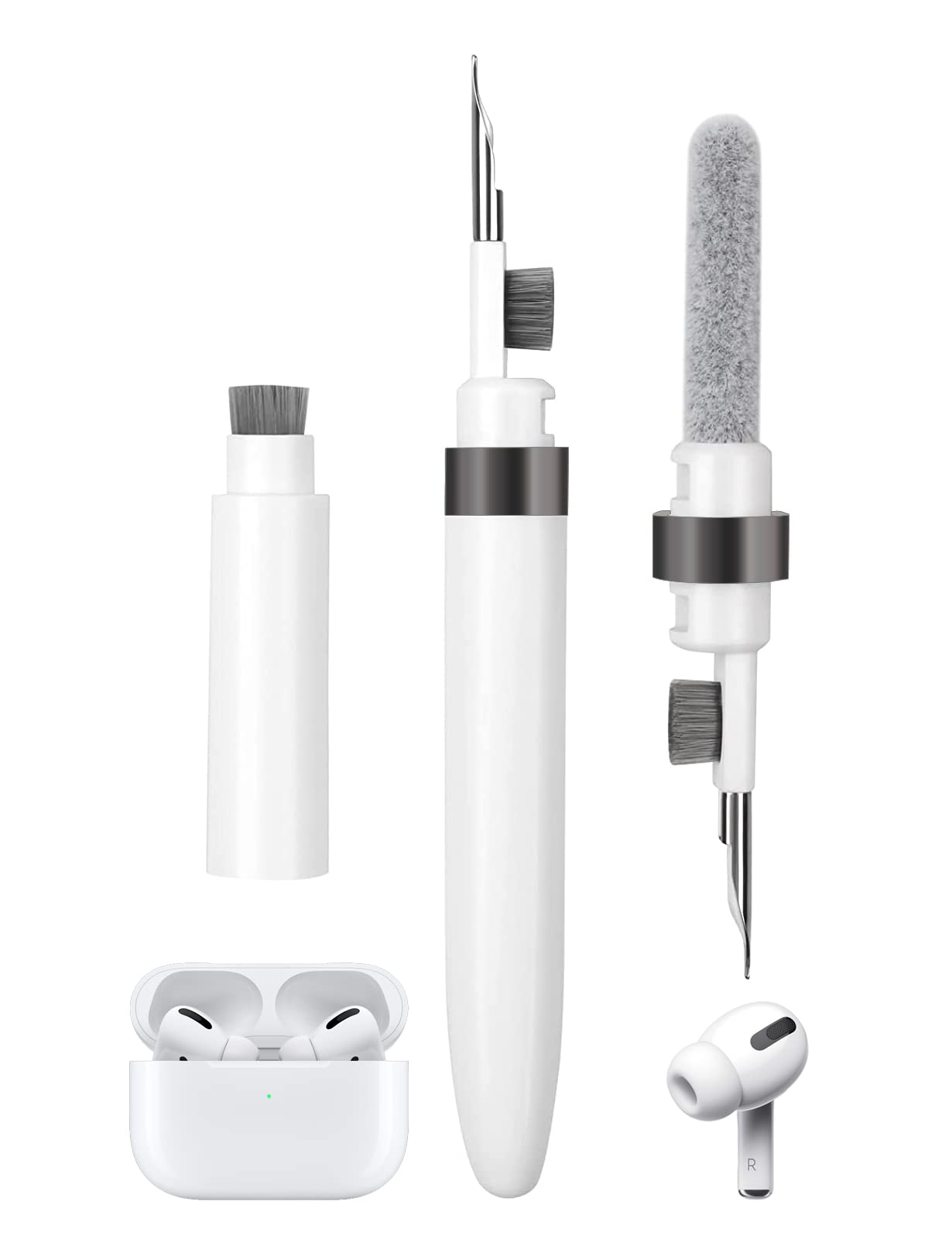 Ahero 4 In 1 Cleaner Kit For Airpods, Cleaning Pen For Earphones, Cleaning Tool For Charging Case And Headphones (Black)