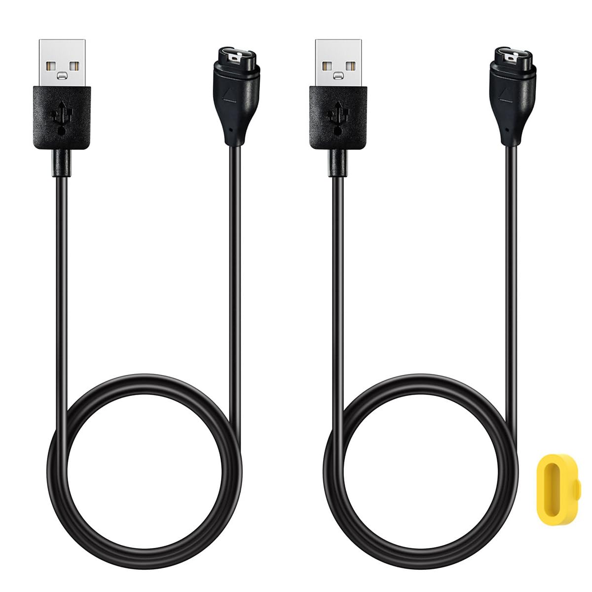 Charger For Garmin Forerunner 55/255/745, Replacement Usb Charging Cable Cord Plus A Yellow Silicone Charger Port Protector Anti