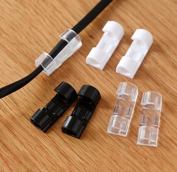 Mystte Wire Organizer Cable Management Clip Desktop Cord Hook With Strong Adjesive (Pack Of 20)