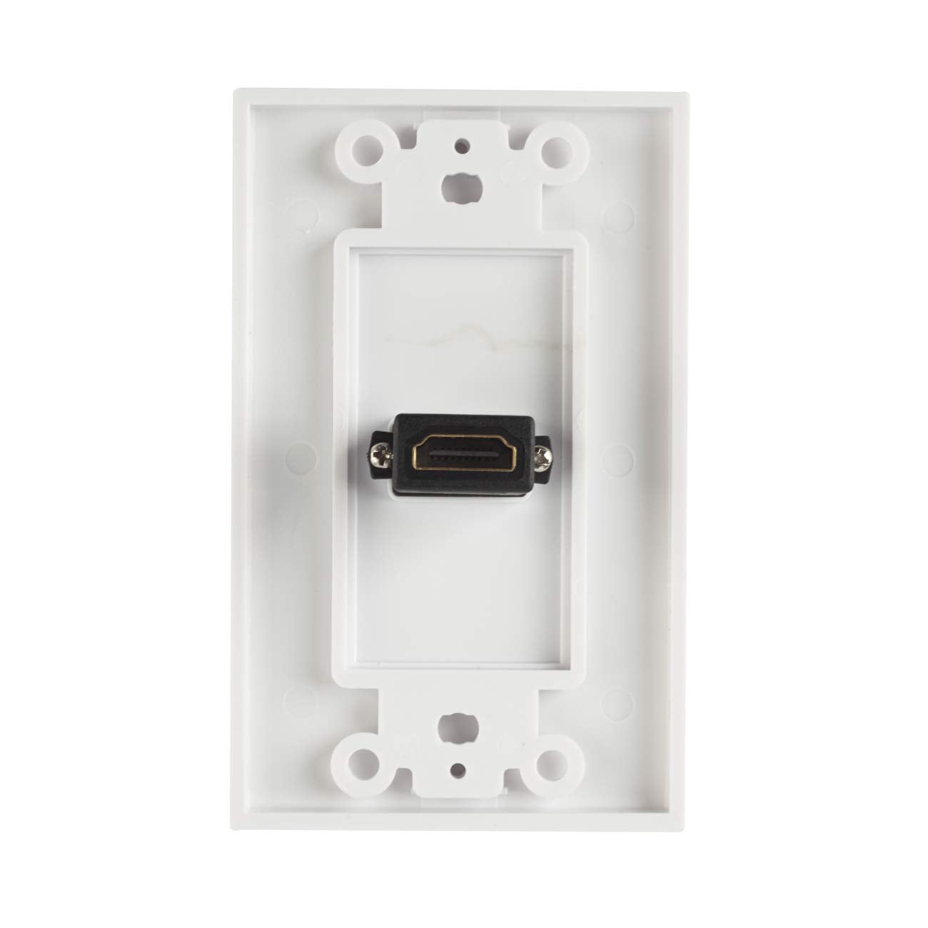 Teninyu Single Hdmi Wall Plate (1 Port)   4K Uhd, Arc, And Ethernet Pass Thru Support (1 Gang) White   For 1 Hdmi (1 Port)