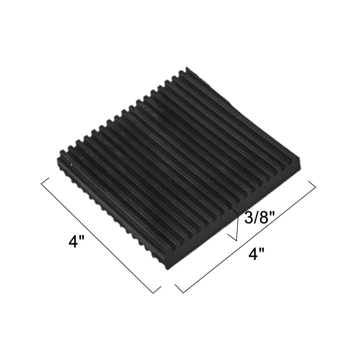 Air Jade 4 Pack Rubber Anti Vibration Pads, 4 X 4 X 3/8 Inches Heavy Duty All Rubber Vibration Isolation Mats For Hvac, Compress