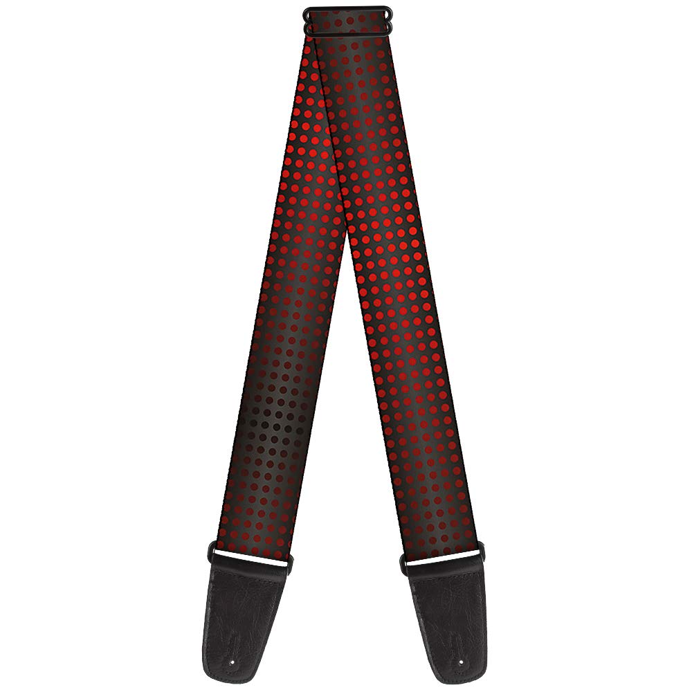 BuckleDown Guitar Strap  Micro Polka Dots Transitions Black/Red  2 Wide  2954 Length