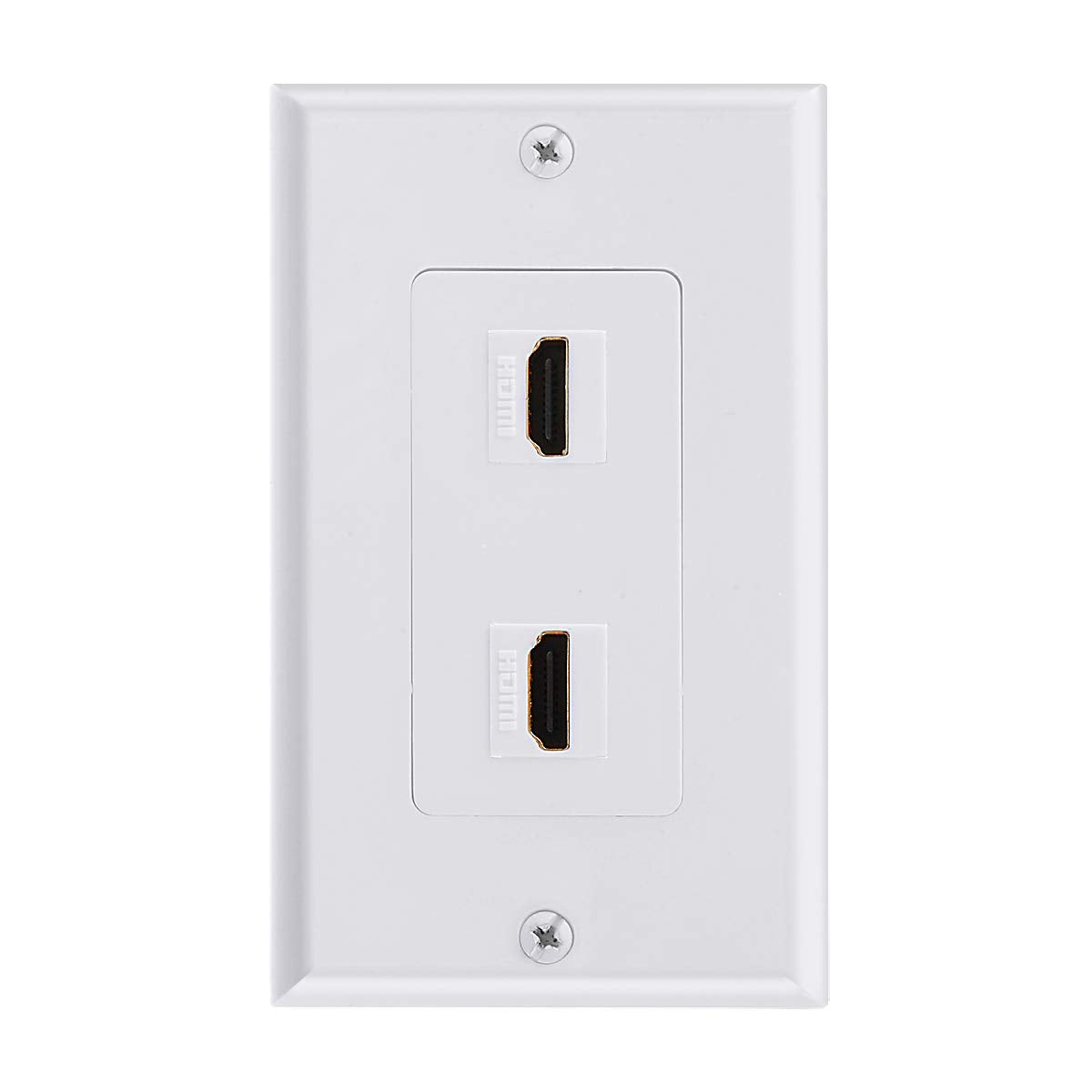 Teninyu Dual Hdmi Wall Plate, Hdmi Socket Plug Insert Jack Outlet Panel Mount Support 4K 60Hz Hdr 1080P 3D Ethernet Built In Hig