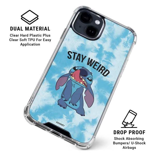 Skinit Clear Phone Case Compatible With Iphone 14 - Officially Licensed Disney Lilo And Stitch Stay Weird Design