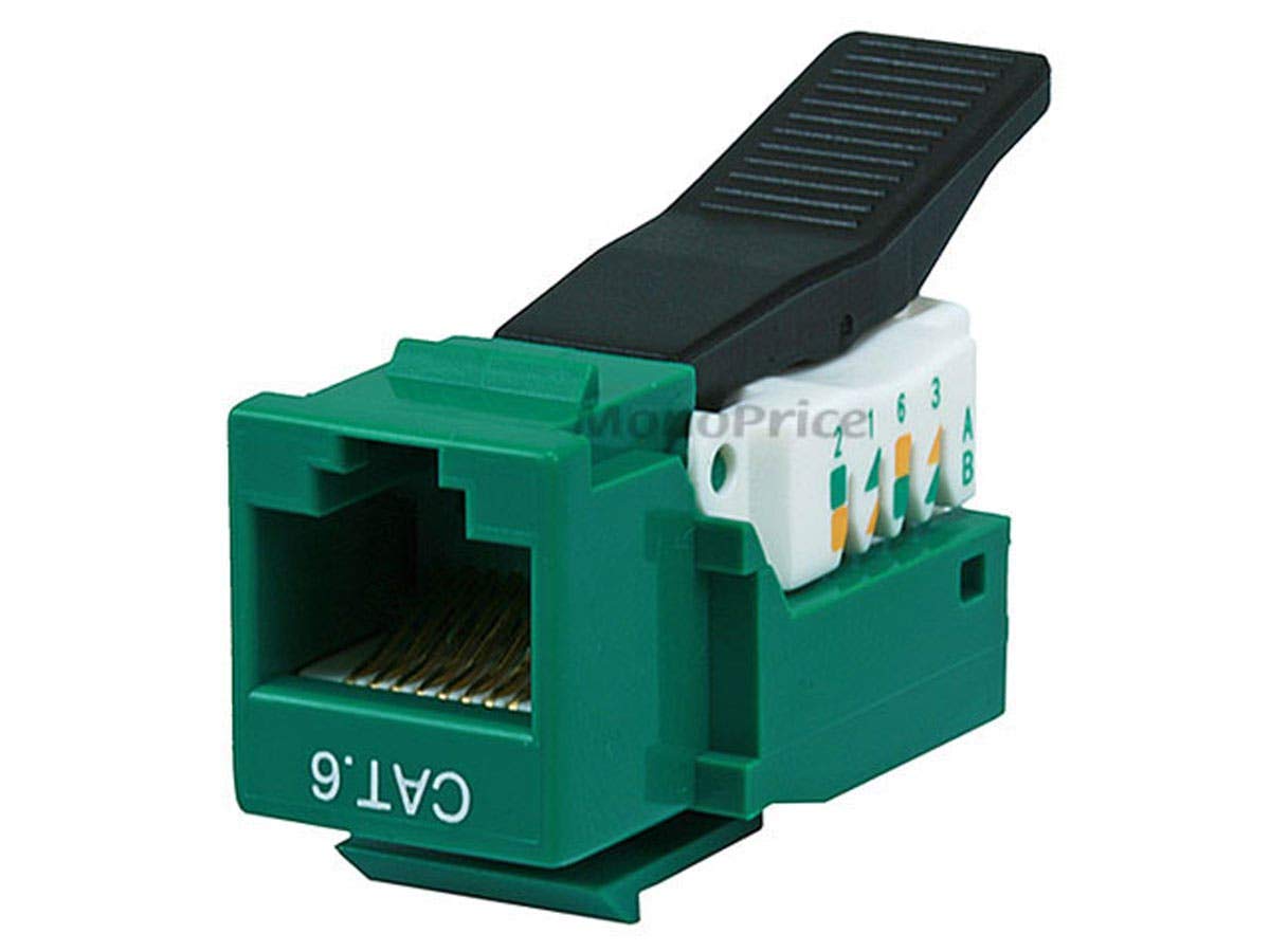 Monoprice Cat6 Rj 45 Toolless Keystone, Green (101041)