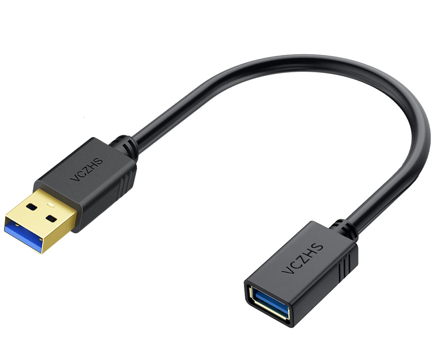 Vczhs Short Usb 3.0 Extension Cable 1Ft, Usb Extender Cable Usb Male To Female For Sb Flash Drive, Card Reader, Hard Drive, Keyb