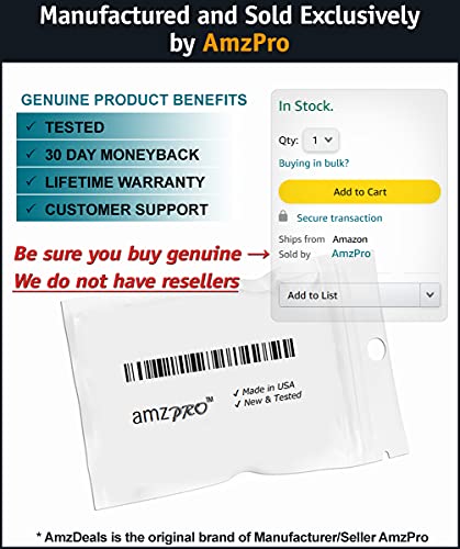 Amzdeals 2 Pack 3 Feet Black Telephone Cable 6P4C Rj11 Male To Male, Made In Usa Pro Grade Phone Line Cord