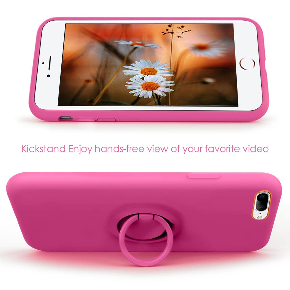 Mocca For Iphone 7 Plus Phone Case, Iphone 8 Plus Case With Ring Kickstand | Super Soft Microfiber Lining Anti Scratch | Full Bo