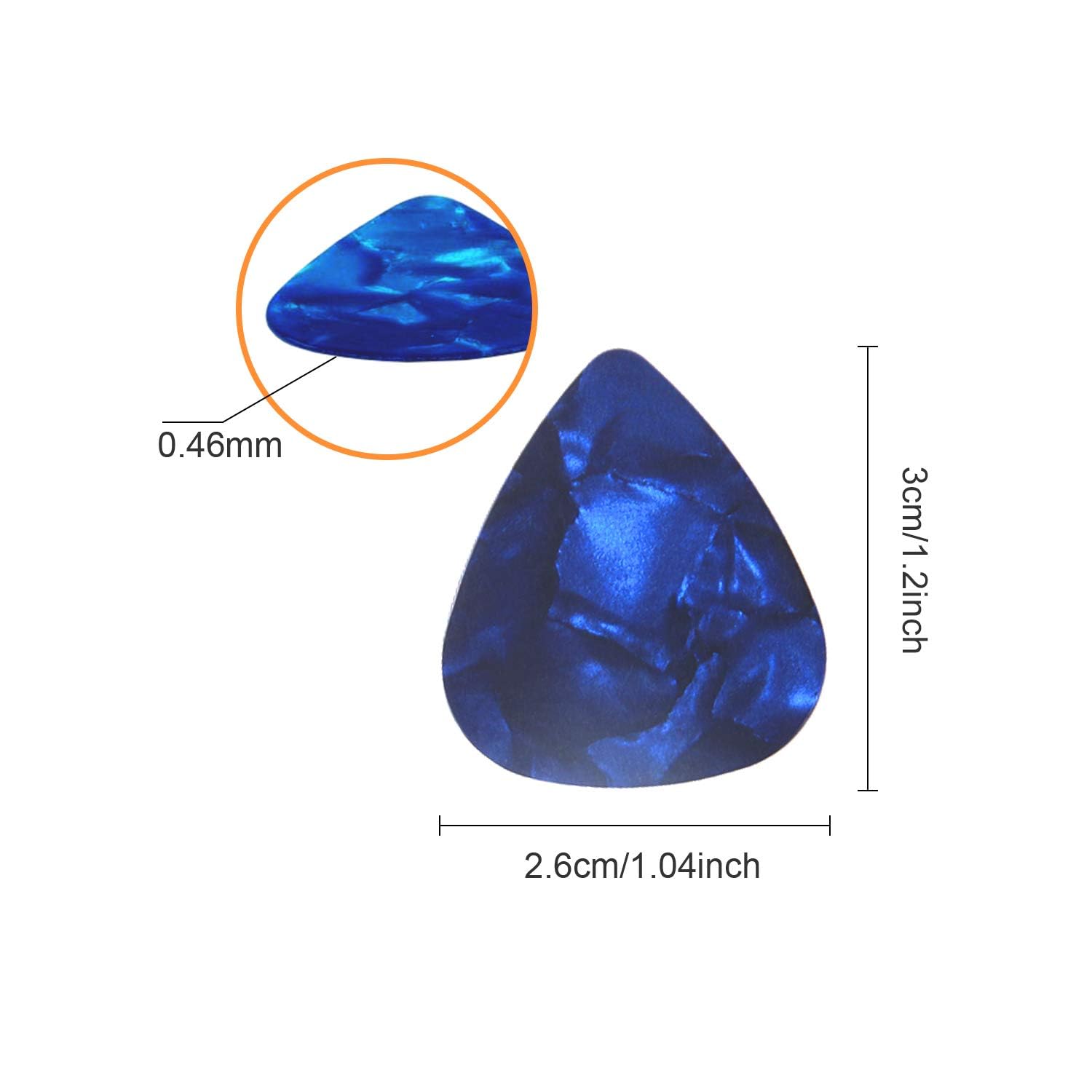 100Pcs The Thinest Guitar Picks Sampler Value Pack 0.46Mm Thickness