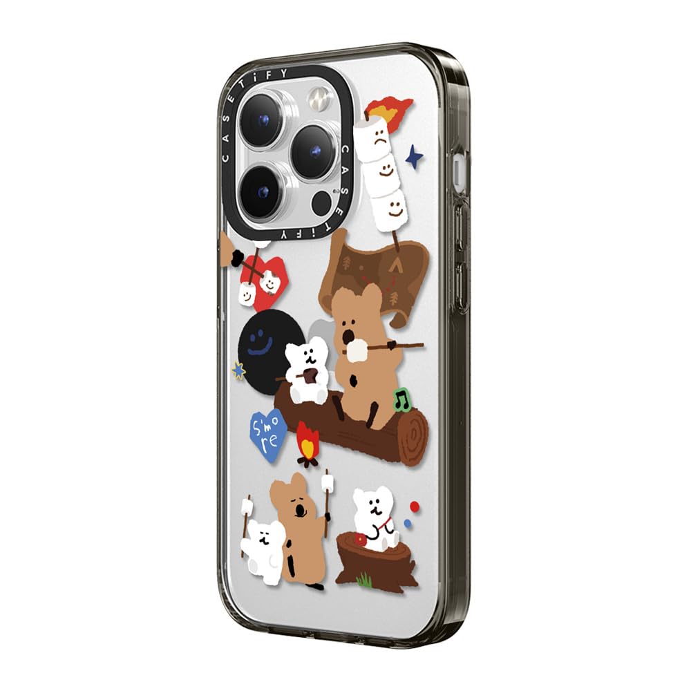 Casetify Compact Iphone 15 Pro Max Case [2X Military Grade Drop Tested / 4Ft Drop Protection]   Cute Prints   S'More !   Clear B