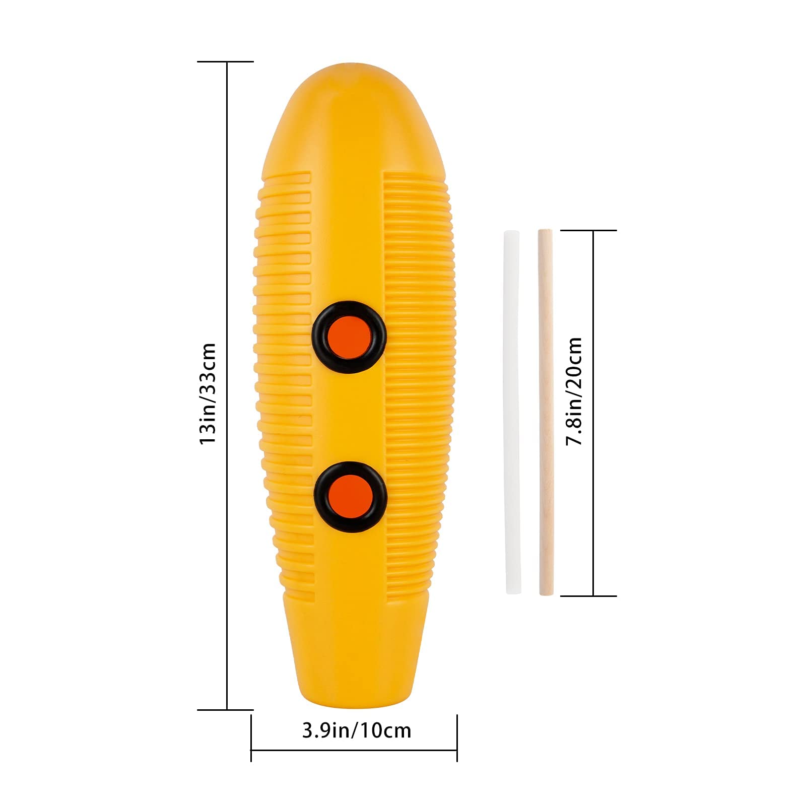 Eastrock Guiro Instrument 3.9''X13'' Fish Shaped Latin Percussion Instrument With 2 Scrapers Yellow Guiro Instrument Musical Tra