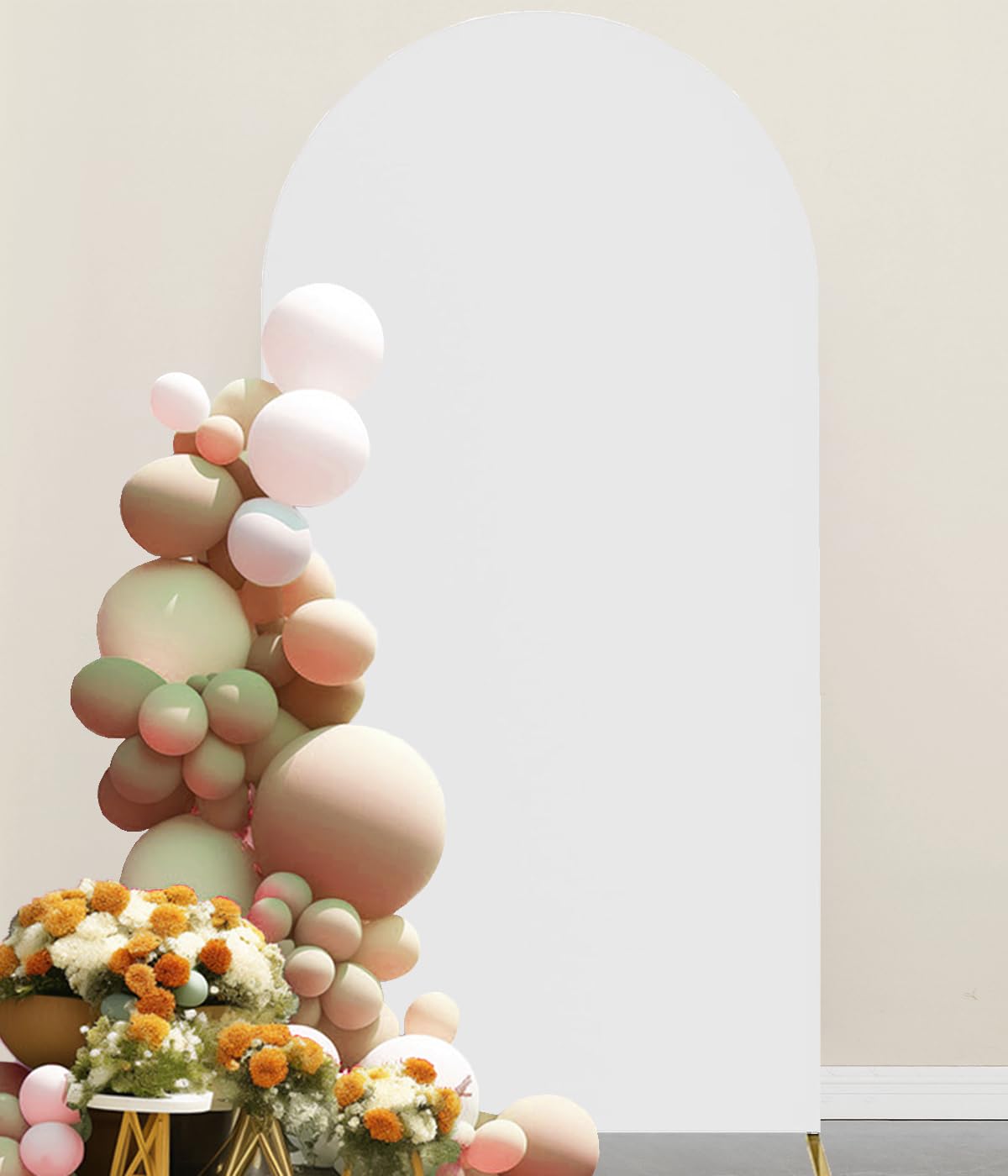 6.6 Ft White Doubleside Arch Backdrop Cover Fitted Arch Backdrop Stand Cover   Jkdmjf Spandex Cover For Arch Backdrop For Weddin