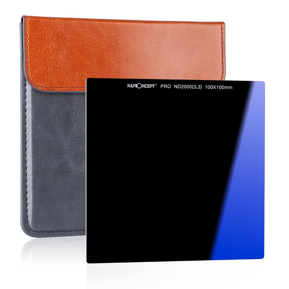K&F CONCEPT 100x100mm Square ND2000 (11 Stops) Filter Waterproof Neutral Density Filter with 28 Multi-Layer Coatings for Camera 