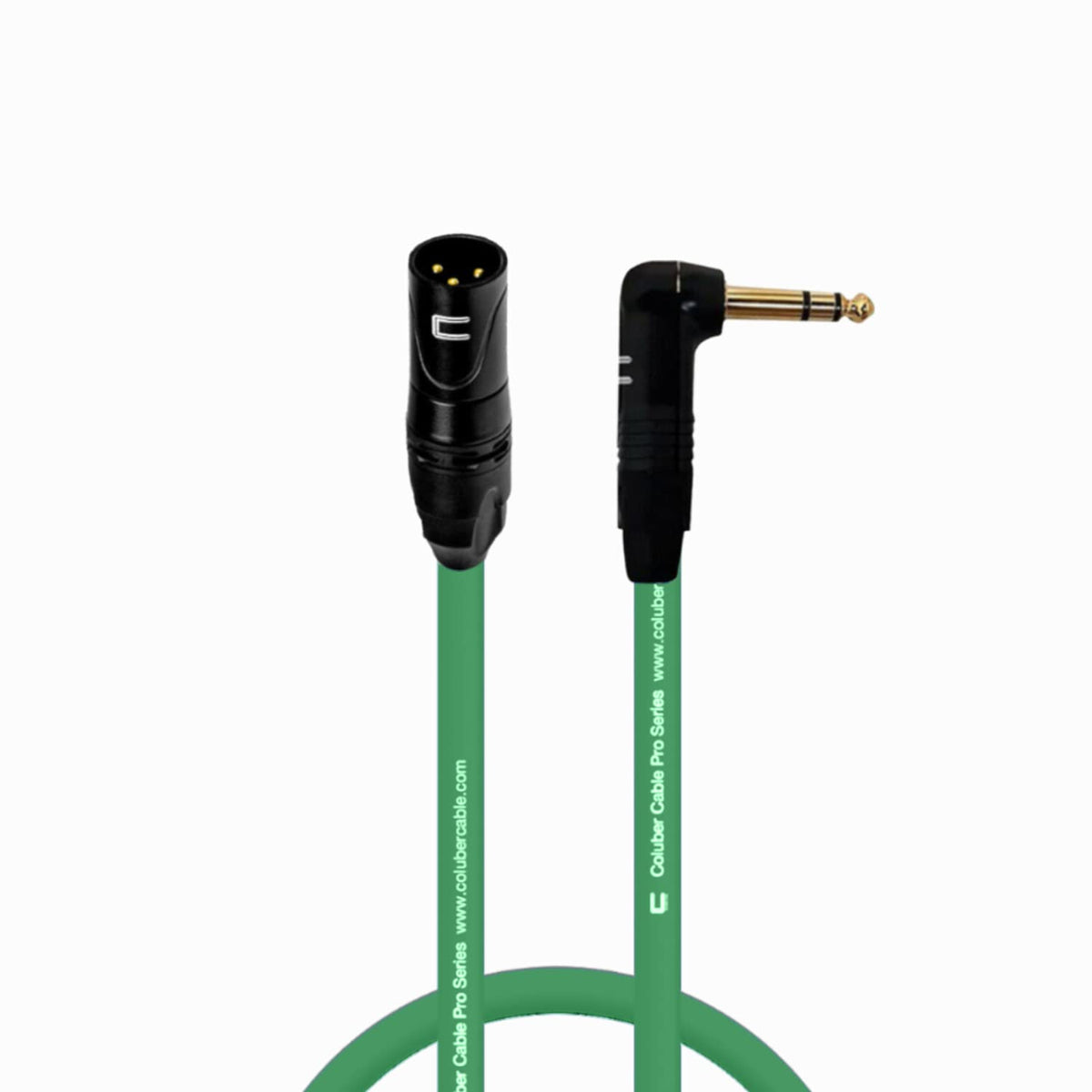 Balanced Xlr Cable Male To Right Angle 1/4'' Trs - 0.5 Feet Green - Pro 3-Pin Microphone Connector For Powered Speakers, Audio I