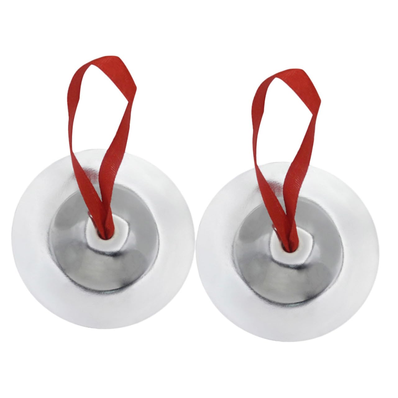 VANZACK Mini Finger Cymbals HandHammered Musical Percussion Zills for Dancers Silver 1 Pair Small Size for Parties and Performa