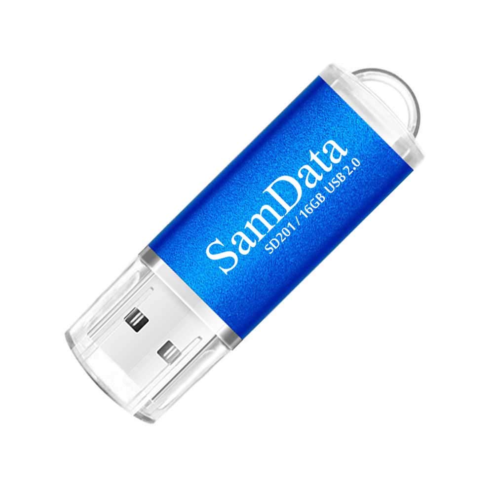 Samdata 3 Pack 16Gb Usb 2.0 Flash Drive Thumb Drives Memory Stick, 3 Colors: Black Blue Green