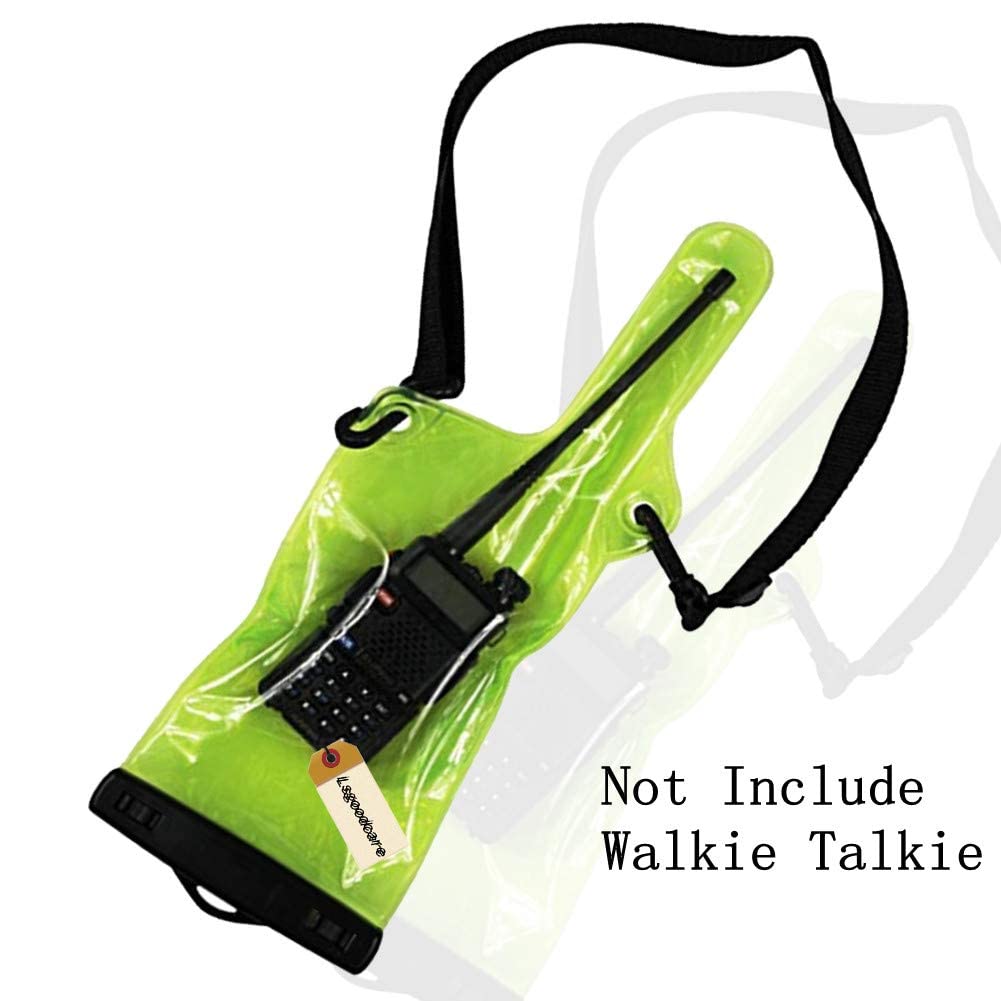 Lsgoodcare 5Pcs Portable Two Way Radio Waterproof Rainproof Bag Case Pouch Compatible With Motorola Kenwood Midland Uv 3R Uv 5R Px 888 Walkie Talkie Radio,5 Inch X 13.8 Inch, Green
