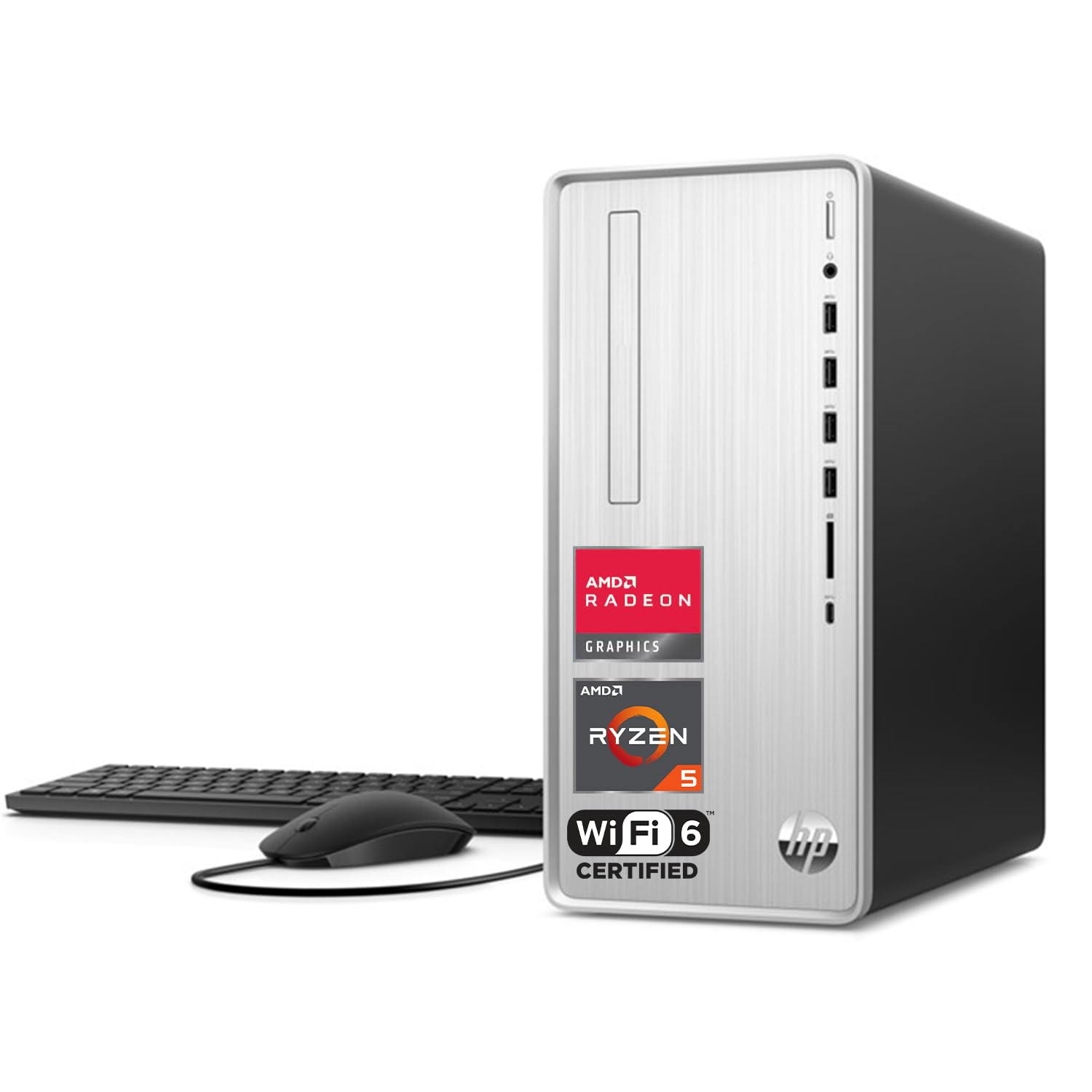 Hp Pavilion Tower Desktop, Amd Ryzen 5 5600G, 16Gb Ddr4 Ram, 512Gb Pcie Ssd, Sd Card Reader, Vga, Hdmi, Wi Fi 6, Wired Kb & Mous