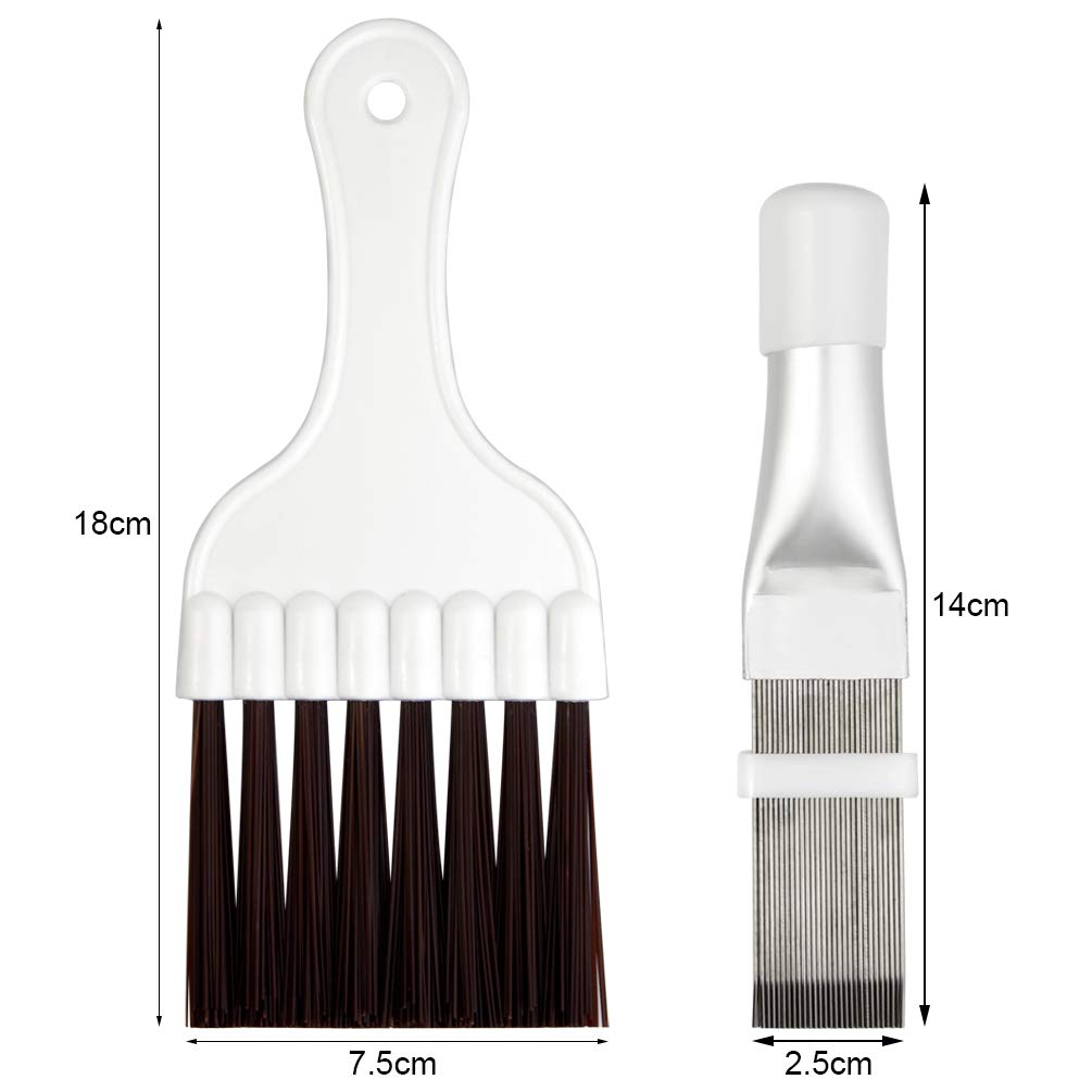 Yeabwps 2 Pieces Air Conditioner Condenser Fin Cleaning Brush, Stainless Steel Air Conditioner Condenser Fin Comb Fin Evaporator