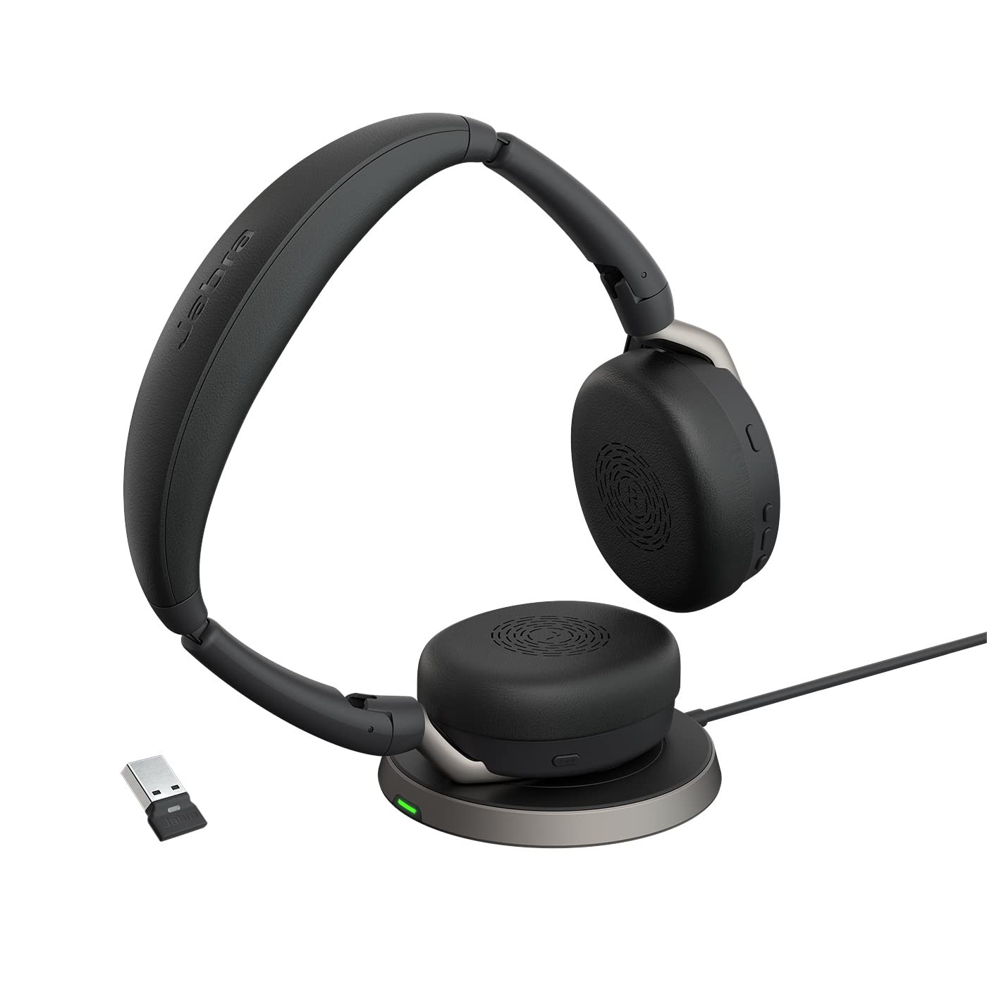 Jabra Evolve2 65 Flex Ms Stereo   Headset   With Wireless Charging Pad